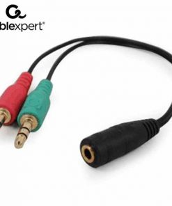CABLEXPERT 3.5 mm 4-pin SOCKET TO 2 x 3.5 mm STEREO PLUG ADAPTER CABLE